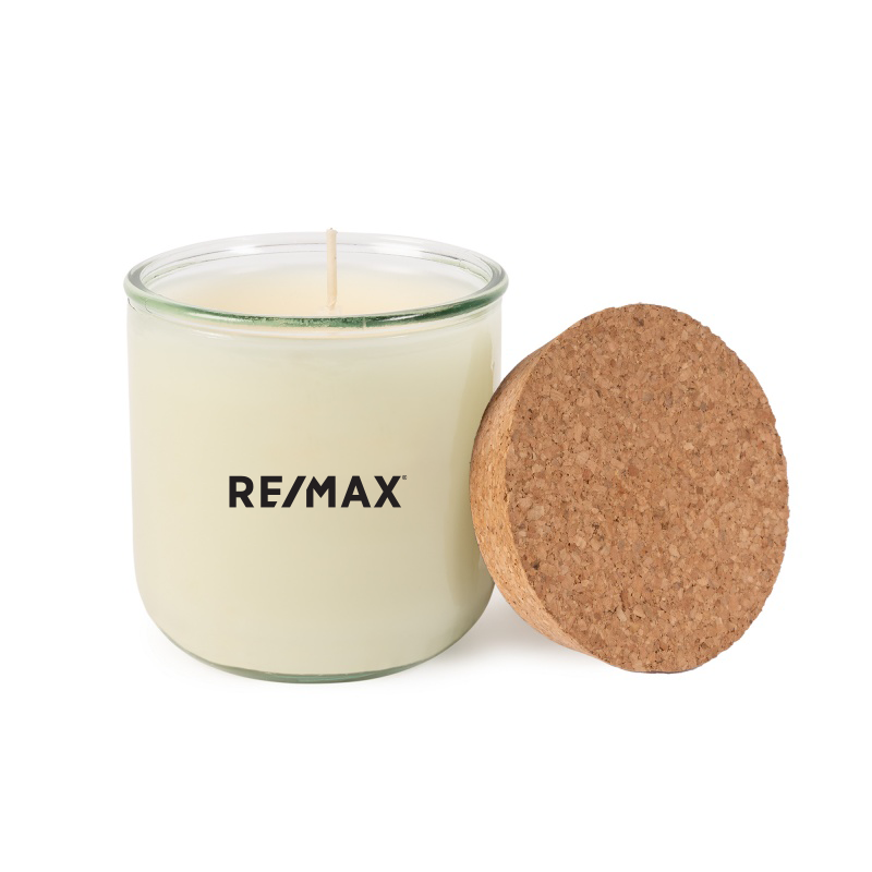 Recycled Glass Aromatherapy Candle with Cork Lid